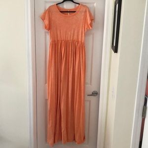 Free people long orange cotton dress